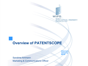 To the PATENTSCOPE search system webinar Overview