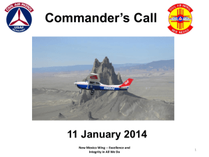 January Commander's Call Notes. - the New Mexico Wing Civil Air