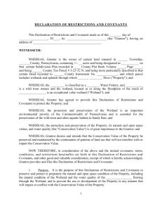 declaration of restrictions and covenants