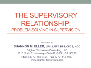 The Supervisory Relationship: Problem