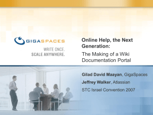 GigaSpaces Wiki Documentation Portal