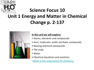 Science Focus 10 Unit 1 Energy and Matter in Chemical Change pp