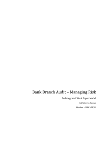 Bank branch audit - THE CHARTERED ACCOUNTANTS STUDY