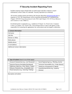 Security Incident Reporting Form