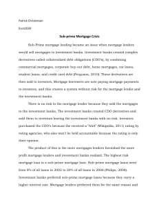 Sub-prime Mortgage Crisis