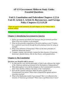 Chapter 12: Congress Questions you should be able to answer