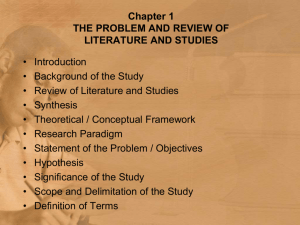 Review of Literature and Studies