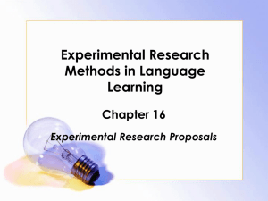 Experimental Research Proposals