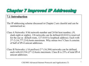 7.6 Introduction to Classless IP Addressing