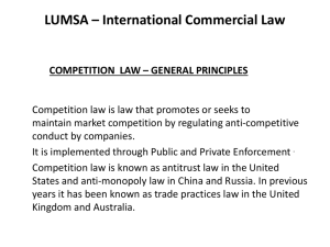 LUMSA – International Commercial Law COMPETITION LAW