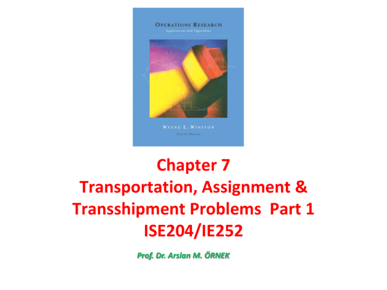application of transportation model in operational research