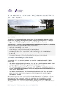 ACCC Review of the Water Charge Rules—Overview of the Draft