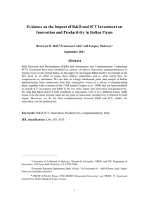 Evidence on the Impact of R&D and ICT Investment on Innovation