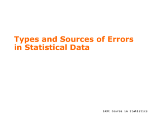 Types and Sources of Errors in Statistical Data