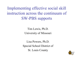 Implementing effective social skill instruction across the