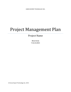 Project Management Plan - Green Expert Technology