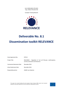 Dissementaiton toolkit - Relevance consortium project in brief