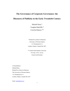 The Governance of Corporate Governance