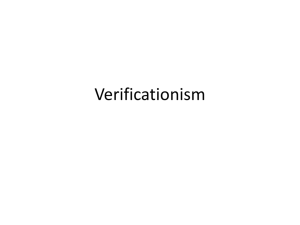 The Verificationist Theory of Meaning