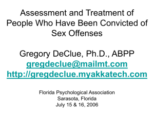 Assessment and Treatment of Sex Offenders Gregory