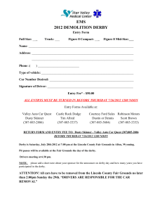 2012 Demo Derby Entry Form Waiver Rules and Restrictions