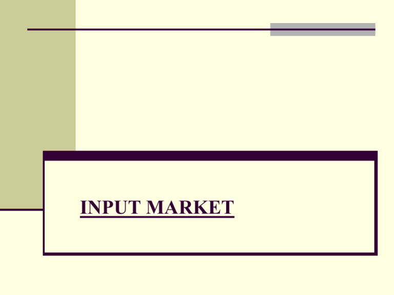 markets for factors of production definition