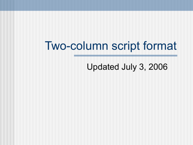 Twocolumn script format