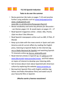 Y12 AS Spanish Induction Tasks to do over the summer