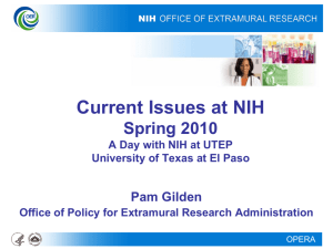 Current Issues at NIH - Institutional Advancement > Home