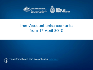 ImmiAccount enhancements - Department of Immigration and