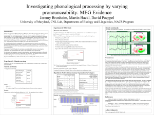Investigating phonological processing by varying
