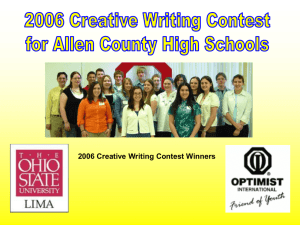 2006 Creative Writing Winners - The Ohio State University at Lima