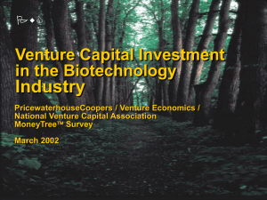 Venture Capital Investment in the Biotechnology Industry, March 2002