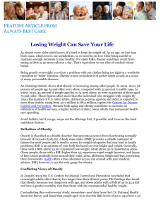 Losing Weight Can Save Your Life