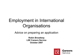 Employment in International Organisations