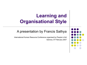 Organisations and OrganisationalLearning