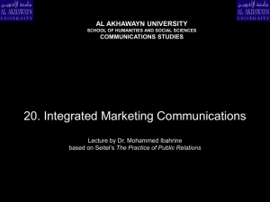20. Integrated Marketing Communications