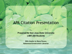 Power Point presentation on APA style