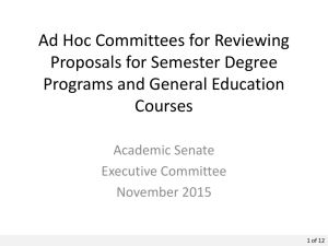 Ad Hoc Committees - General Education and Academic Programs
