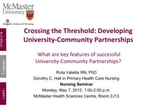 Crossing the Threshold - Faculty of Health Sciences