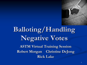 Balloting/Handling Negative Votes