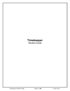 Timekeeper Student Guide - Government of Saskatchewan