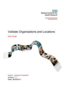 Validate Organisations and Locations