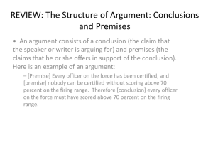 REVIEW: The Structure of Argument: Conclusions and Premises