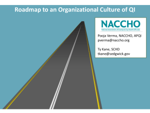 Roadmap to an Organizational Culture of QI