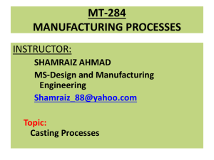Casting Processes - B Tech Mechanical Engineering