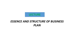 objectives of business plan