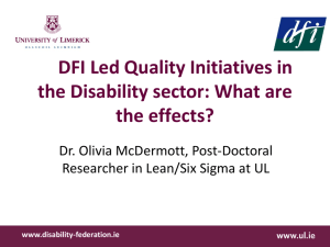 DFI Led Quality Initiatives in the Disability sector