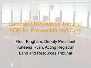 land and resources tribunal - adr for prevention