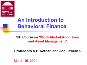 An Introduction to Behavioral Finance